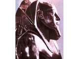 If the Exodus took place about 1445 B.C., the Pharaoh was Amenhotep II. This cedar statuette representing him, shows him holding a lotus-ringed sceptre.